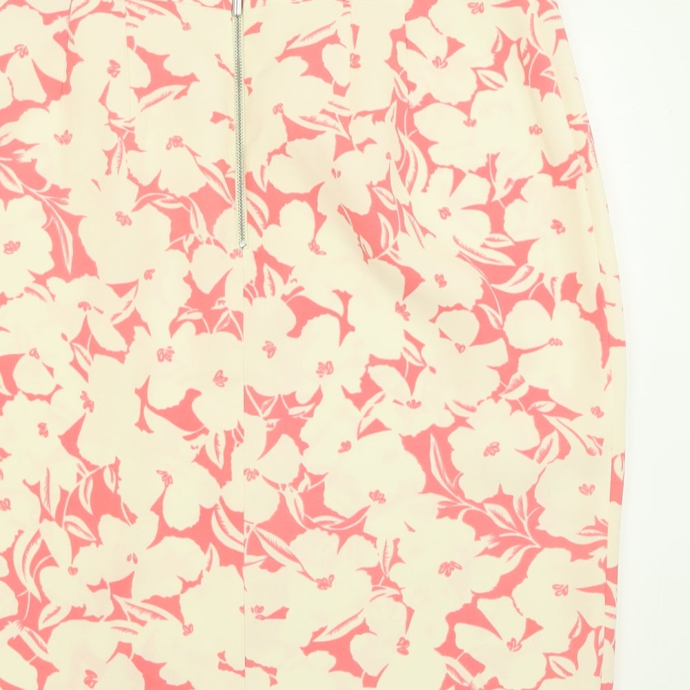 Oasis Womens Ivory Geometric Polyester A-Line Skirt Size 16   Zip