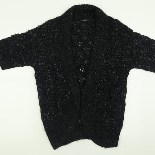 George Womens Black V-Neck  Acrylic Cardigan Jumper Size 8