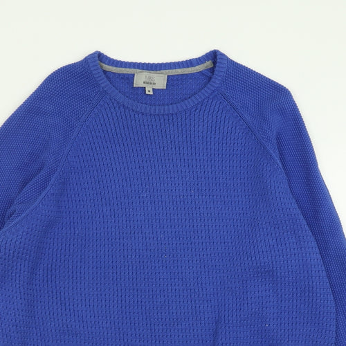 Marks and Spencer Mens Blue Crew Neck  Cotton Pullover Jumper Size M