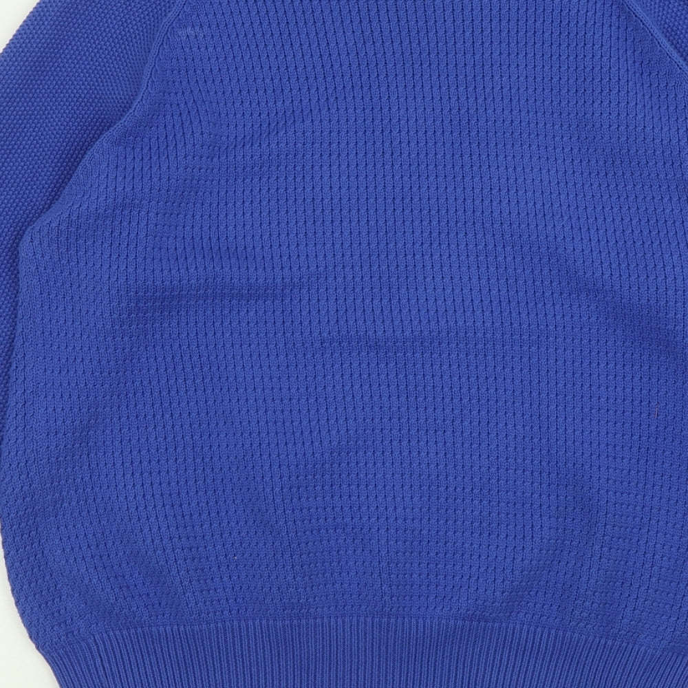 Marks and Spencer Mens Blue Crew Neck  Cotton Pullover Jumper Size M
