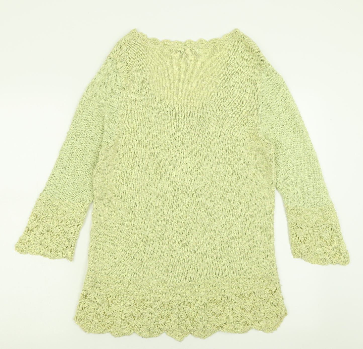 Per Una Womens Green Scoop Neck  Acrylic Pullover Jumper Size 18