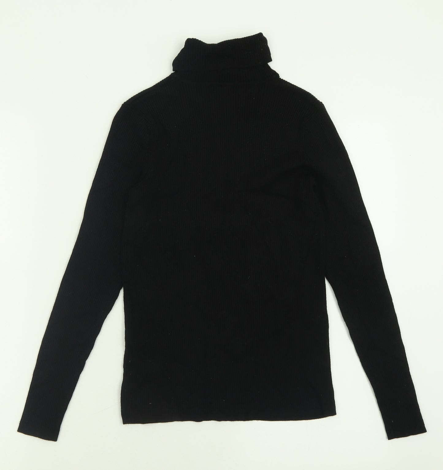 Marks and Spencer Womens Black Roll Neck  Viscose Pullover Jumper Size 10