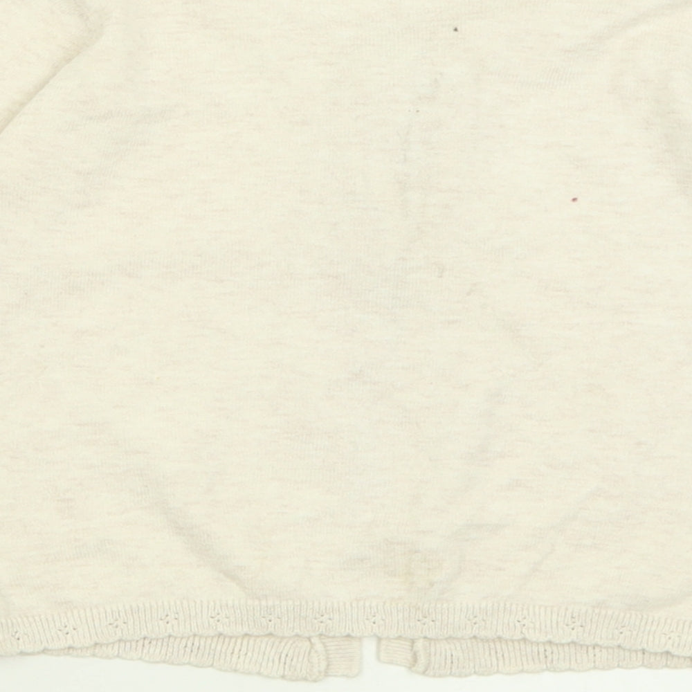 Matalan Girls Ivory Crew Neck  Cotton Cardigan Jumper Size 4-5 Years  Button