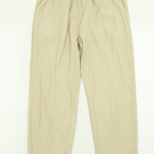 Preworn Womens Ivory  Viscose Trousers  Size 12 L25 in Regular