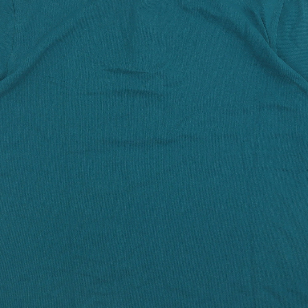 Lincoln Mens Blue Striped Polyester  Polo Size XL Collared Button