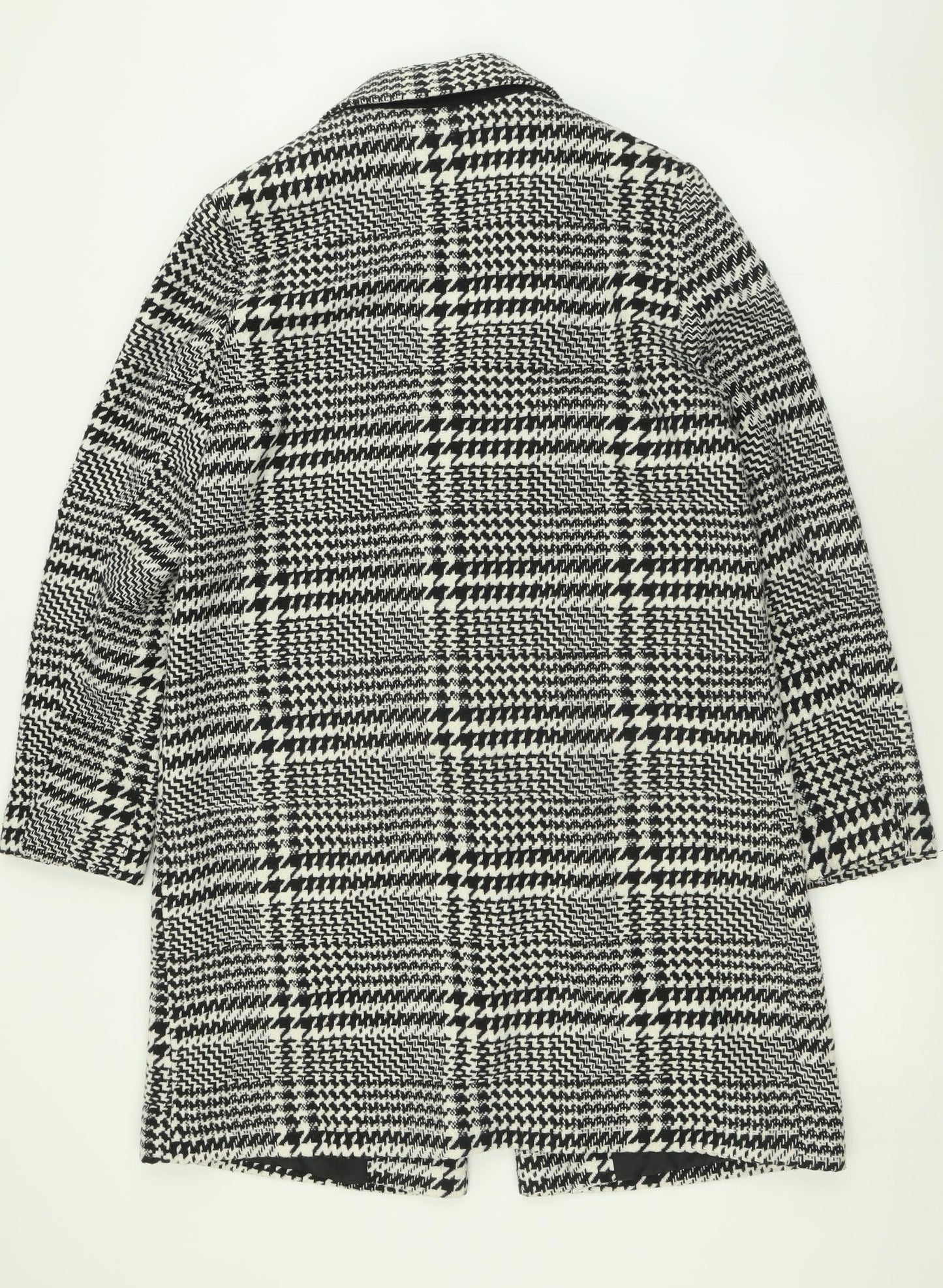 George Womens White Geometric  Overcoat Coat Size 14  Button