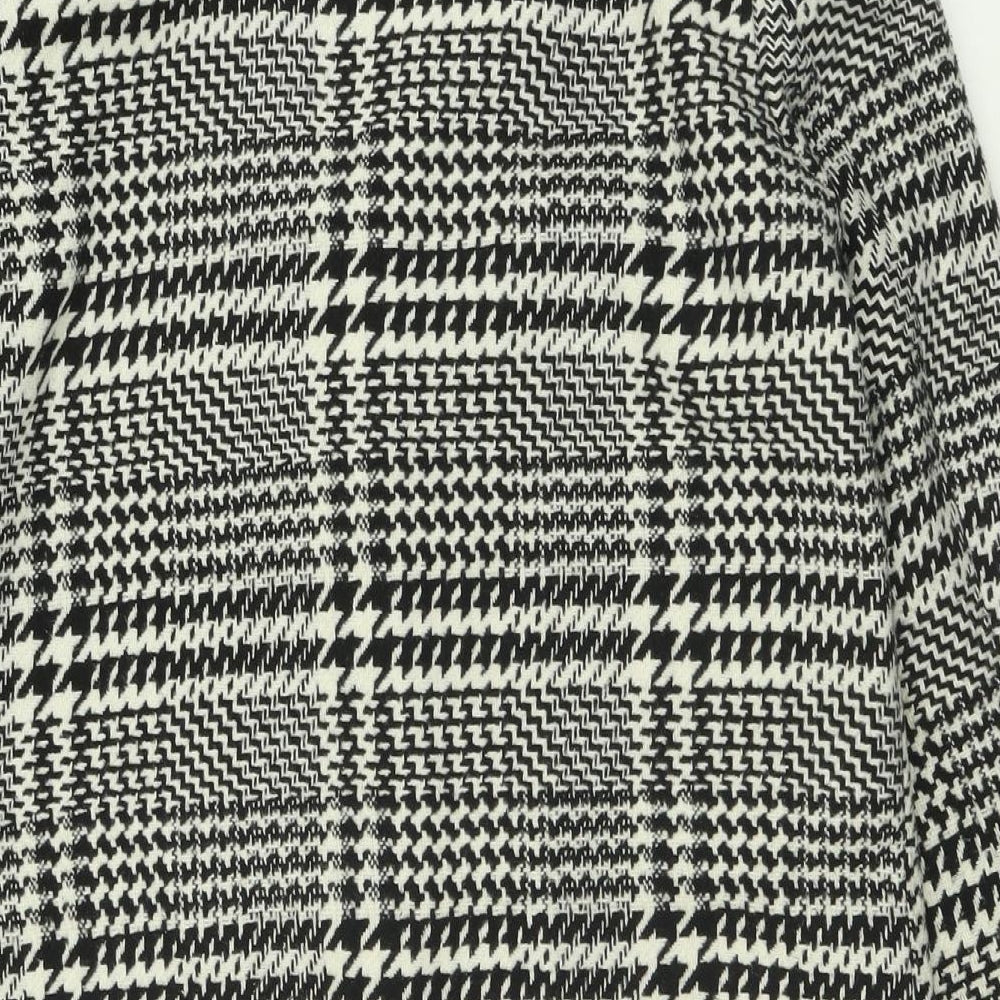 George Womens White Geometric  Overcoat Coat Size 14  Button