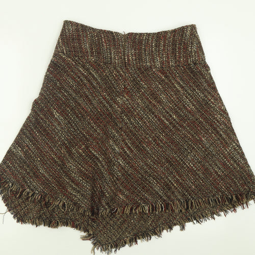 Morgan de Toi Womens Brown  Acrylic A-Line Skirt Size 12   Zip