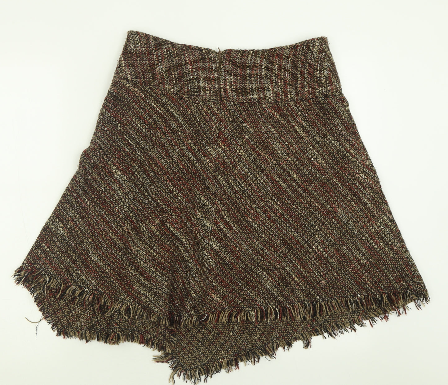 Morgan de Toi Womens Brown  Acrylic A-Line Skirt Size 12   Zip