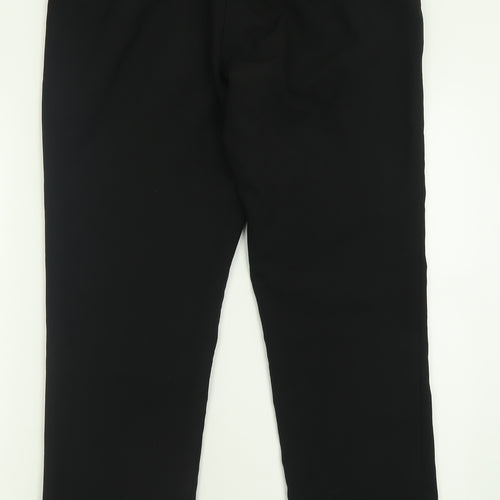 Marks and Spencer Mens Black  Polyester Trousers  Size 36 L29 in Slim Button - Short Leg