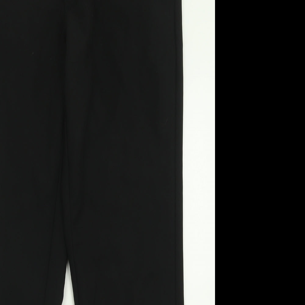 Marks and Spencer Mens Black  Polyester Trousers  Size 36 L29 in Slim Button - Short Leg