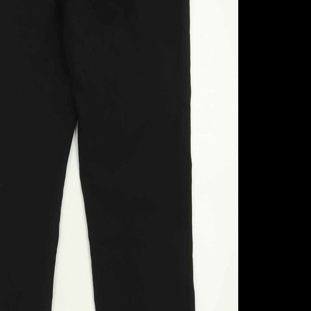 Marks and Spencer Mens Black  Polyester Trousers  Size 36 L29 in Slim Button - Short Leg