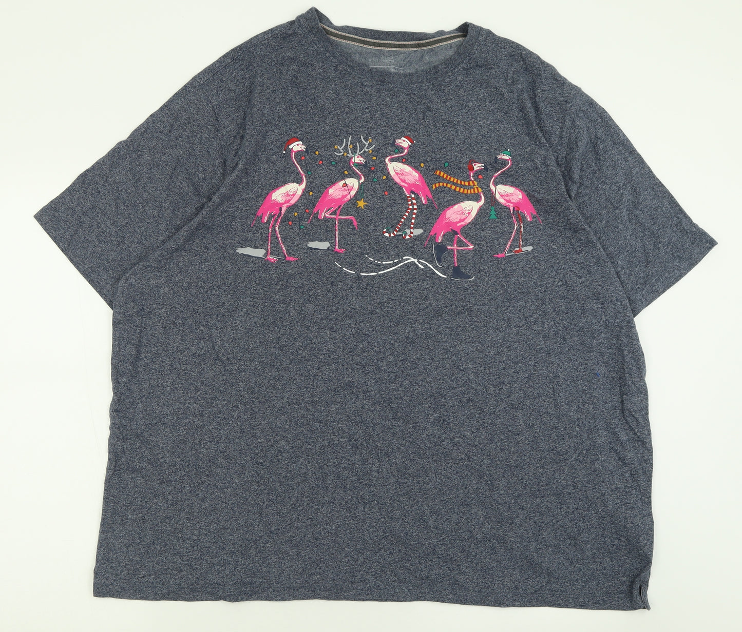 Marks and Spencer Mens Blue  Cotton  T-Shirt Size 3XL Crew Neck