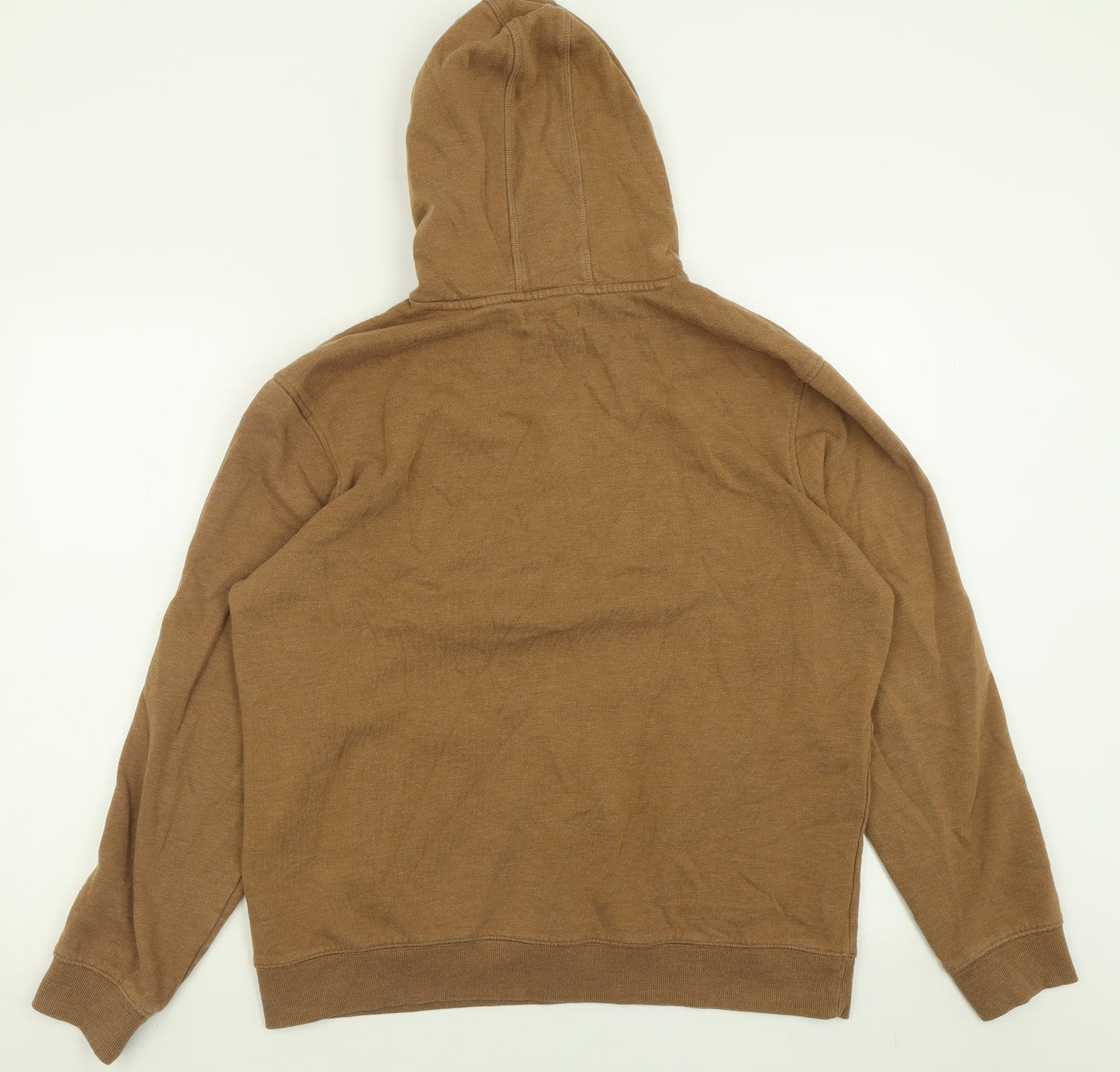 TU Mens Brown  Cotton Pullover Hoodie Size L