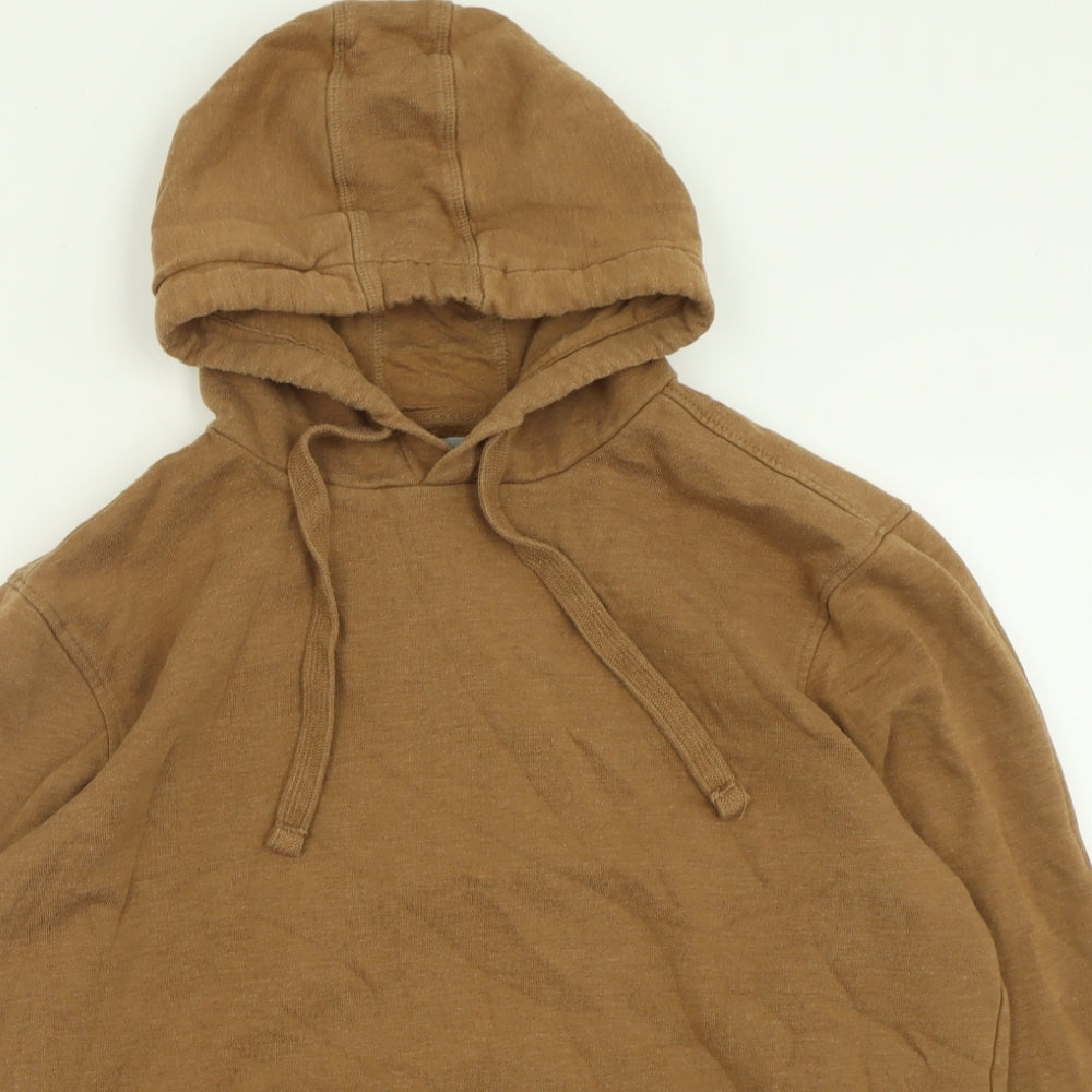 TU Mens Brown  Cotton Pullover Hoodie Size L