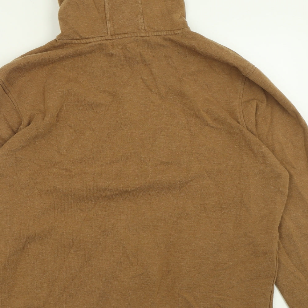 TU Mens Brown  Cotton Pullover Hoodie Size L