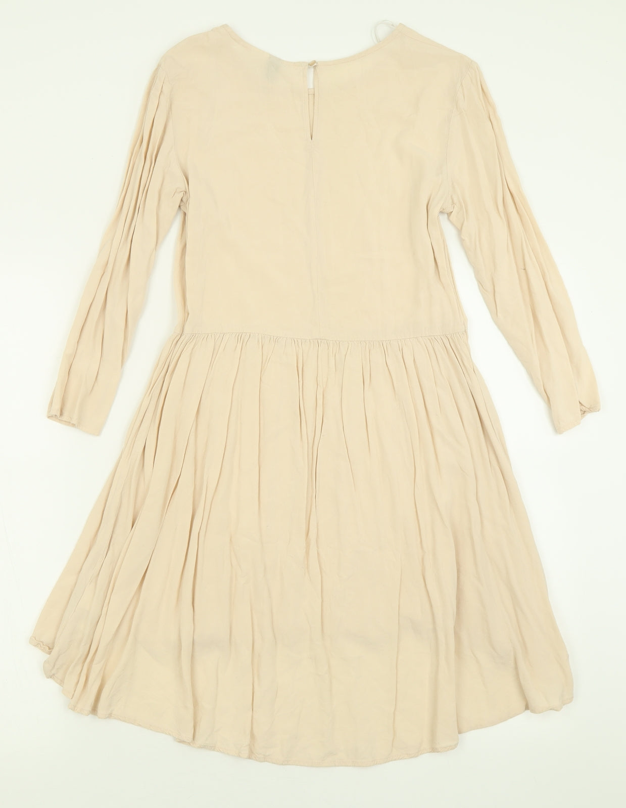 H&M Womens Beige  Viscose Fit & Flare  Size 10  Crew Neck Pullover