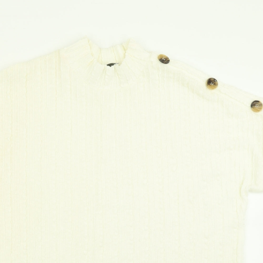 Matalan Womens White Crew Neck  Polyester Pullover Jumper Size 16