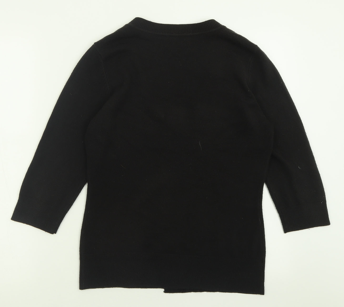 George Womens Black Scoop Neck  Acrylic Cardigan Jumper Size 12