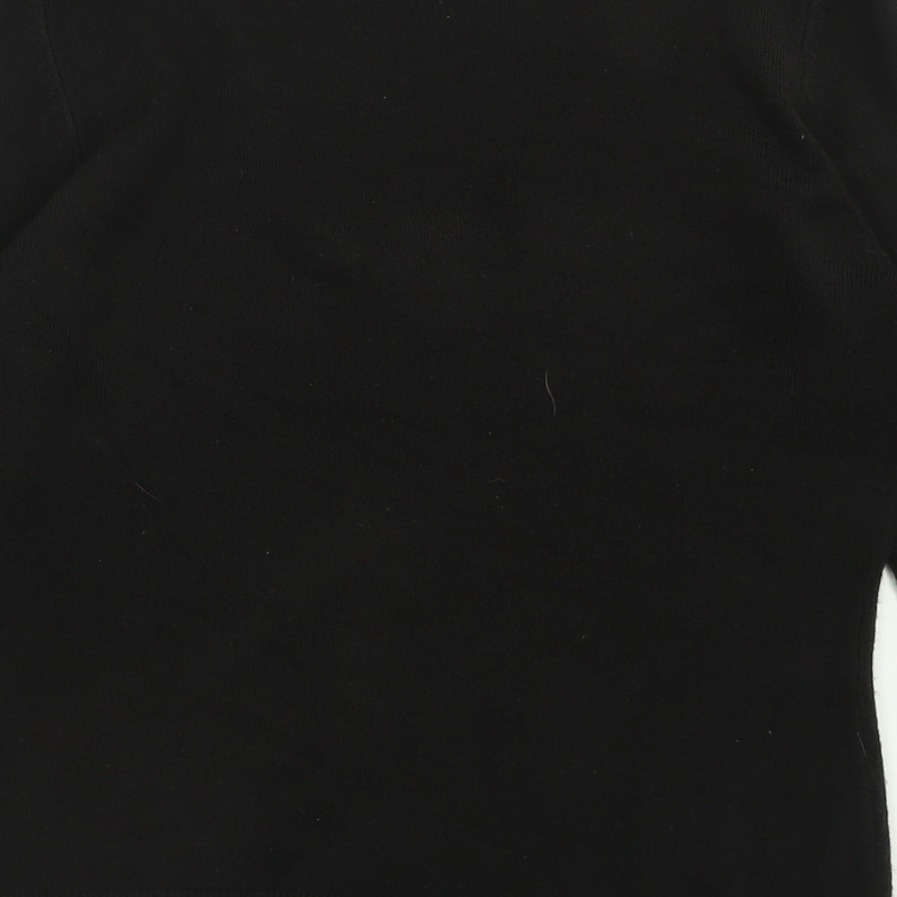 George Womens Black Scoop Neck  Acrylic Cardigan Jumper Size 12