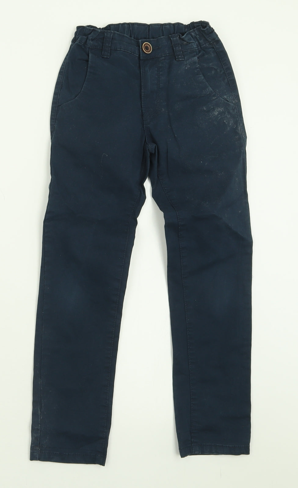 Dunnes Stores Boys Blue  Cotton Capri Trousers Size 7 Years  Regular Button