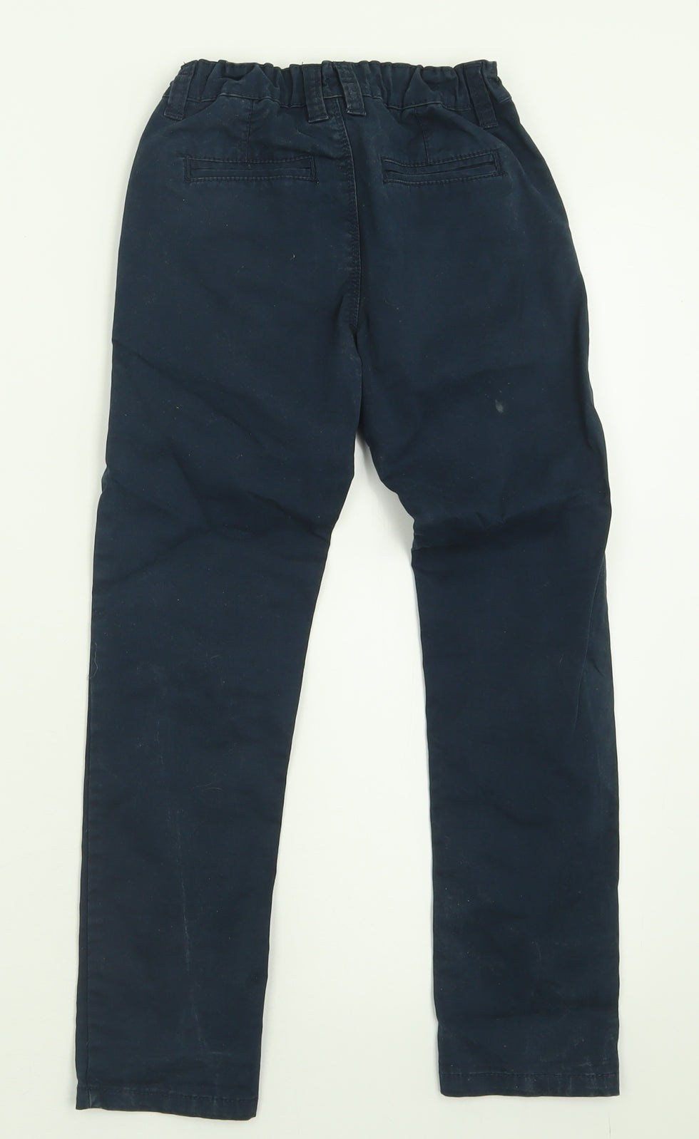 Dunnes Stores Boys Blue  Cotton Capri Trousers Size 7 Years  Regular Button