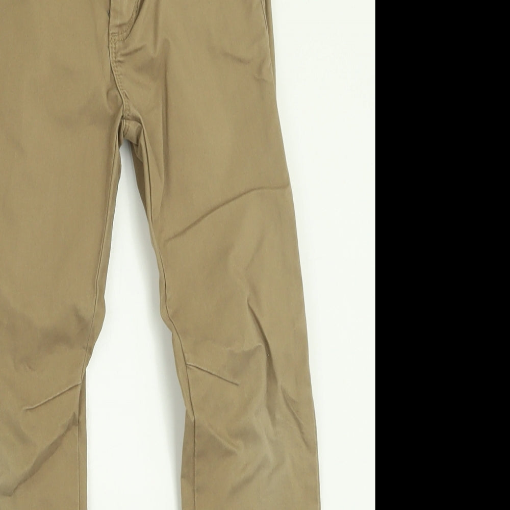 Dunnes Stores Boys Beige  Cotton Chino Trousers Size 6 Years  Regular Button