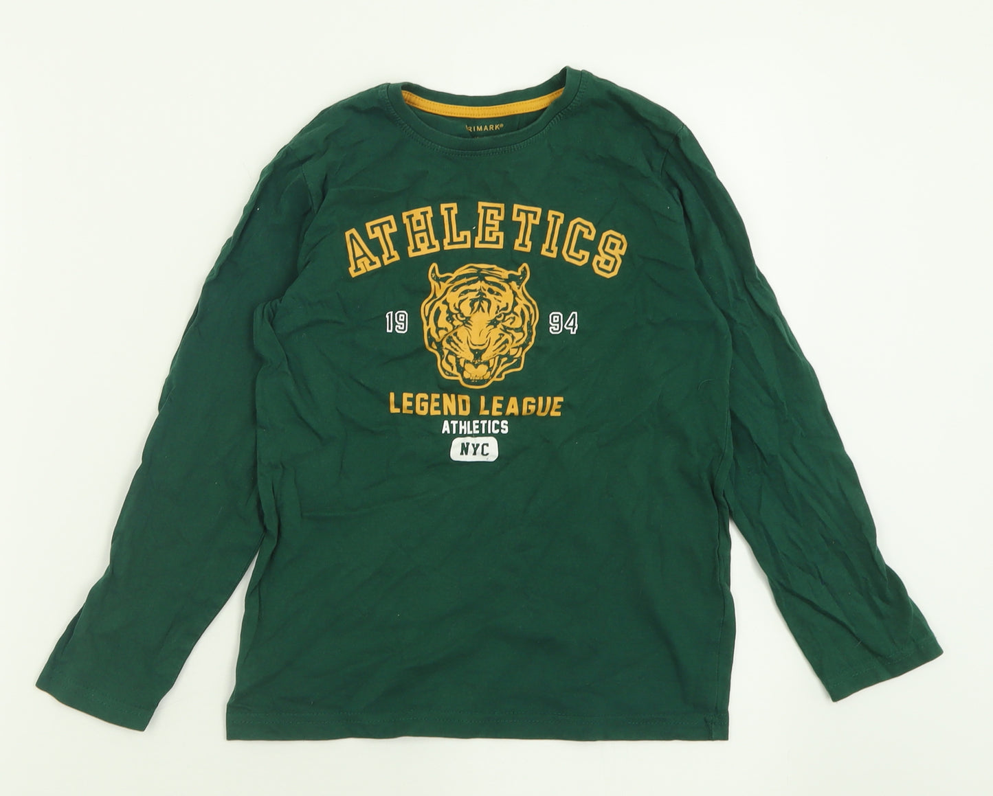 Primark Boys Green  Cotton Basic Casual Size 8-9 Years Crew Neck Pullover