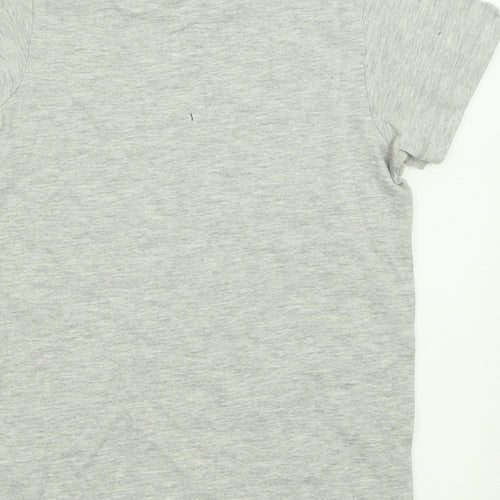 Matalan Boys Grey  Cotton Basic T-Shirt Size 7 Years Crew Neck Pullover