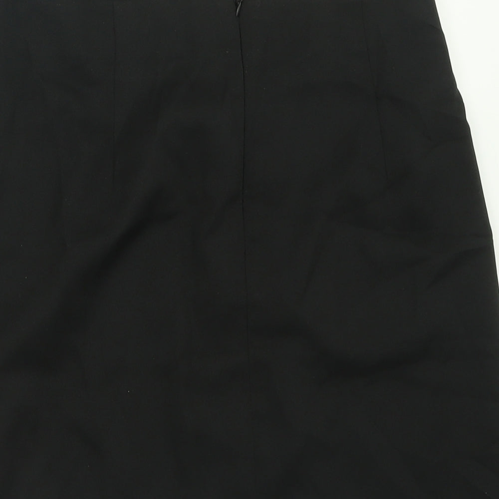 SheIn Womens Black  Polyester A-Line Skirt Size L   Zip