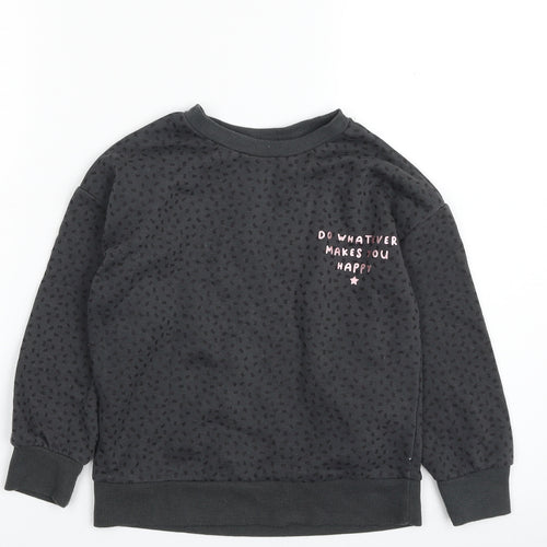 Primark Girls Grey Geometric Cotton Pullover Sweatshirt Size 6-7 Years  Pullover - Do Whatever Makes you Happy