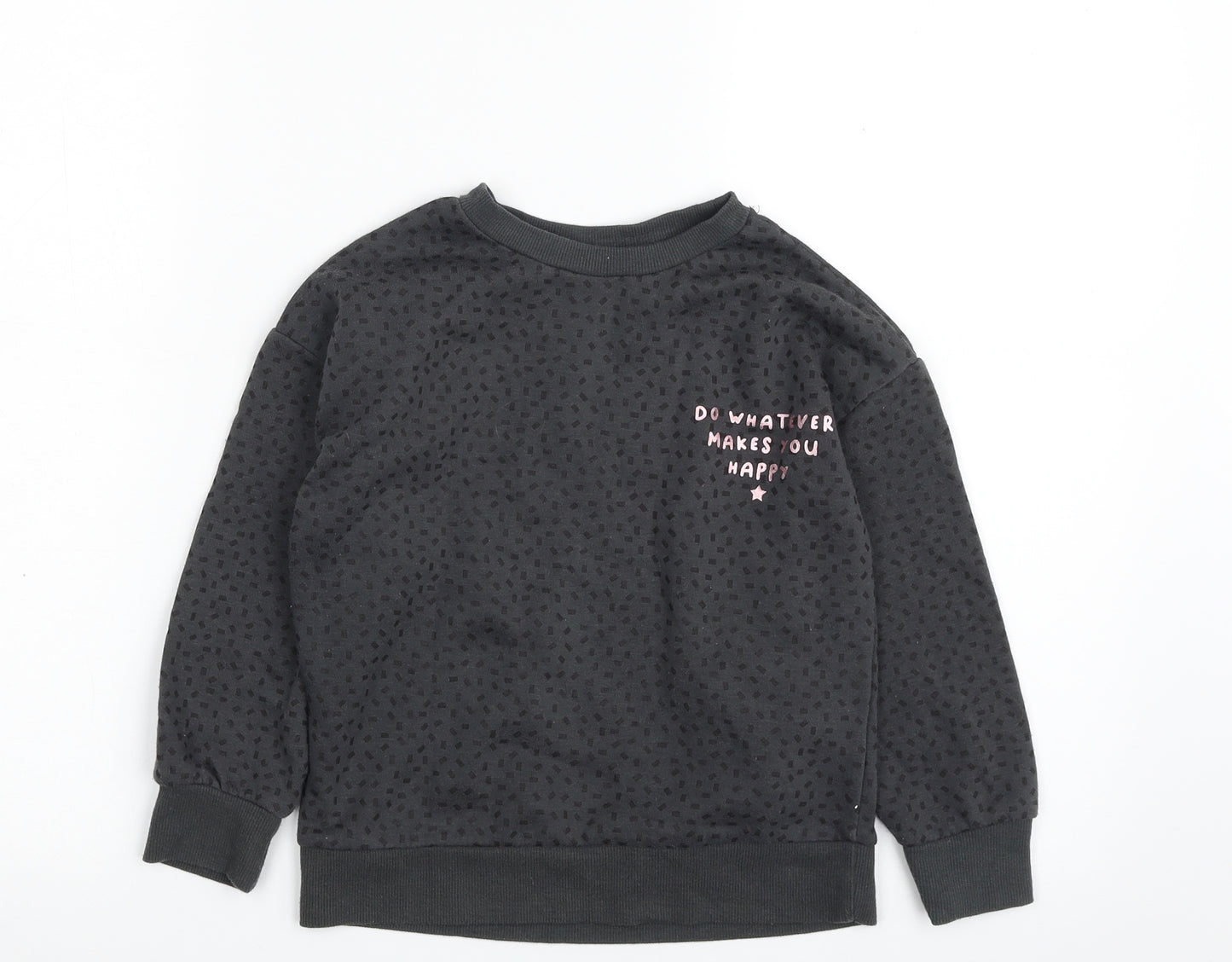 Primark Girls Grey Geometric Cotton Pullover Sweatshirt Size 6-7 Years  Pullover - Do Whatever Makes you Happy