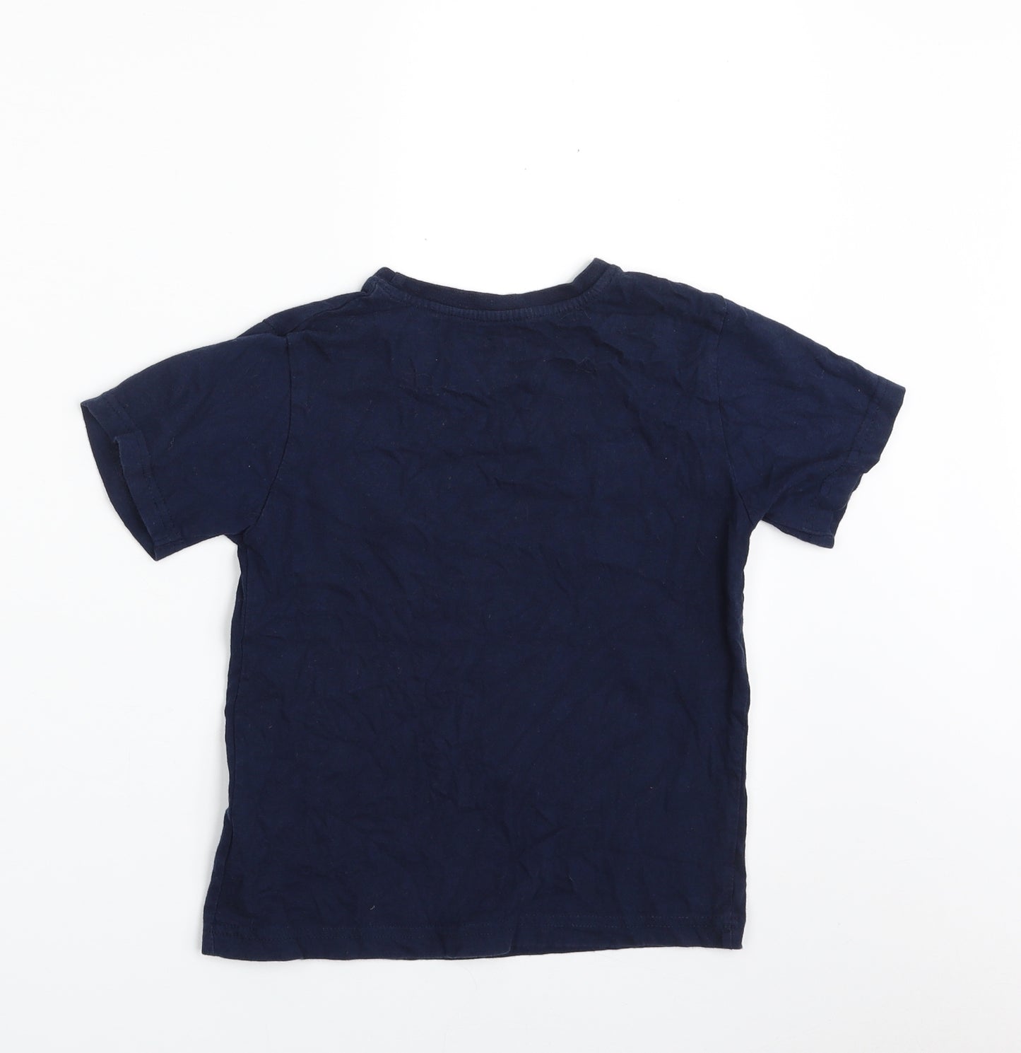 Primark Boys Blue  100% Cotton Pullover T-Shirt Size 7-8 Years Crew Neck Pullover - Dude