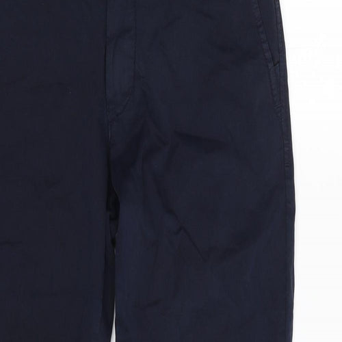 M5 By Meyer Mens Blue  Cotton Chino Trousers Size 32 in L30 in Regular Zip