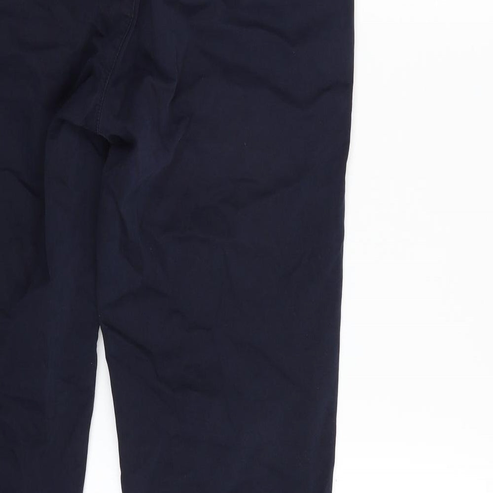 M5 By Meyer Mens Blue  Cotton Chino Trousers Size 32 in L30 in Regular Zip