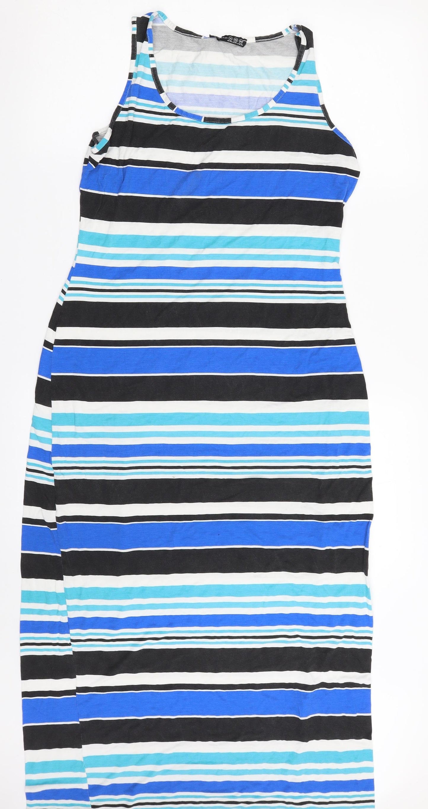 Atmosphere Womens Multicoloured Striped Viscose Tank Dress  Size 14  Scoop Neck Pullover