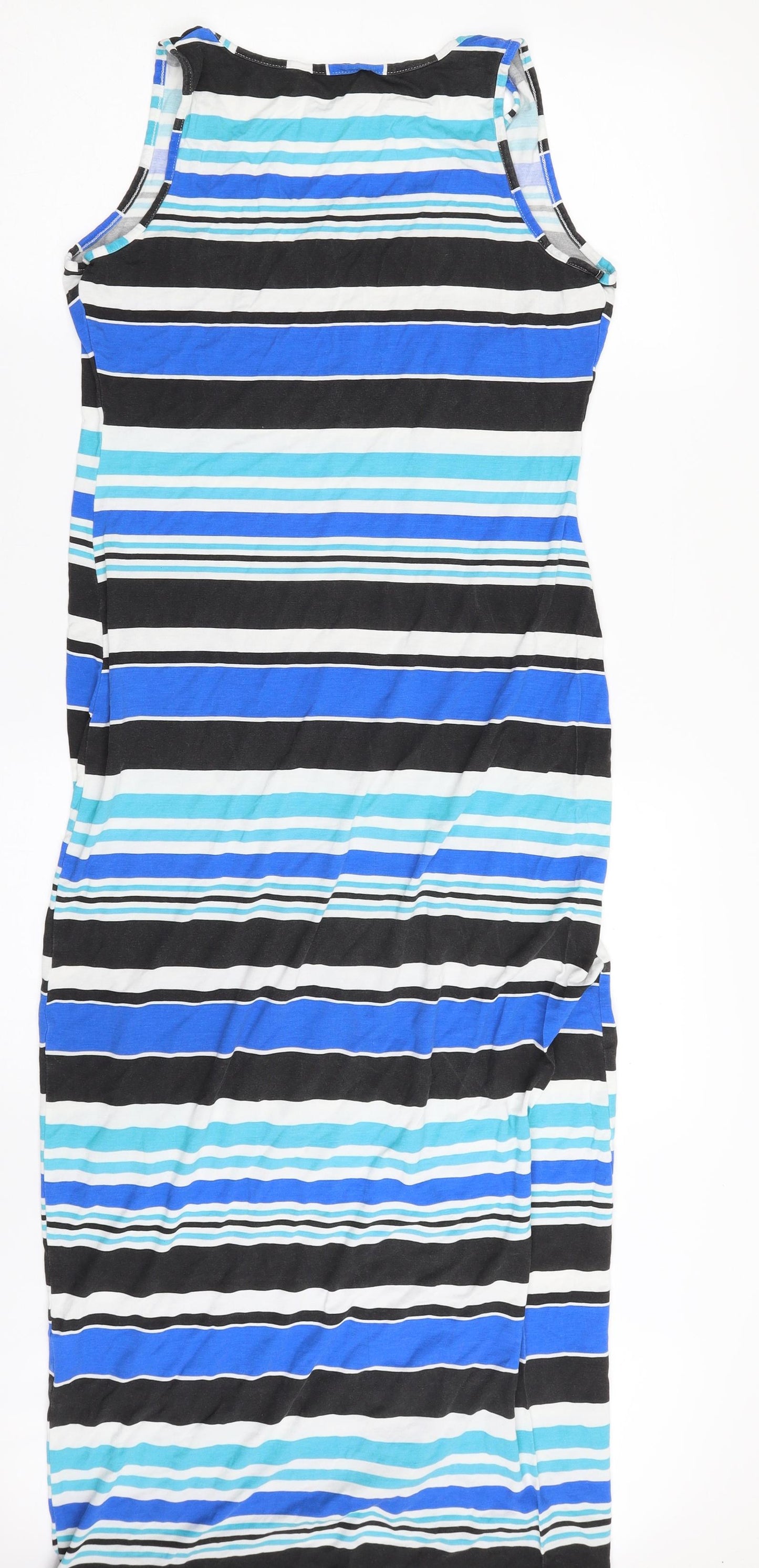 Atmosphere Womens Multicoloured Striped Viscose Tank Dress  Size 14  Scoop Neck Pullover