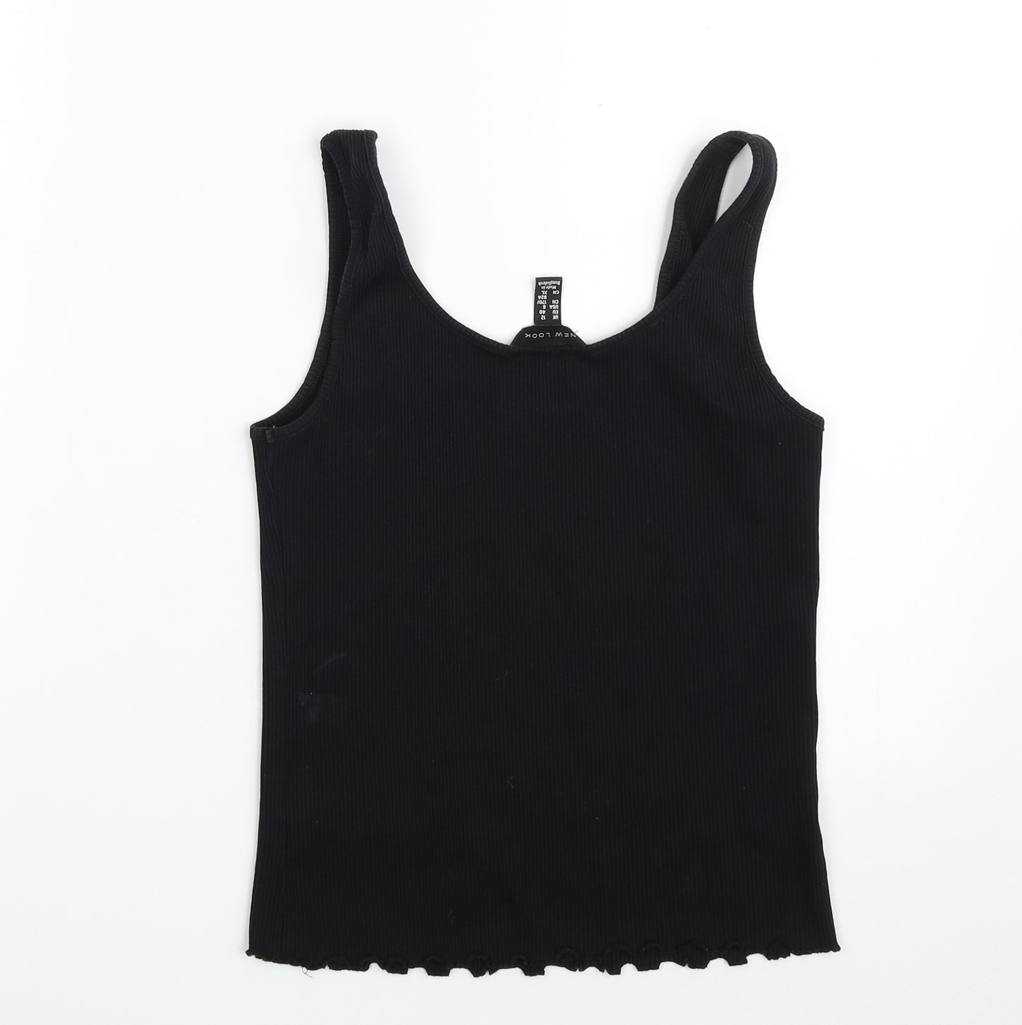 New Look Womens Black  Cotton Vest Sweatshirt Size 12  Pullover