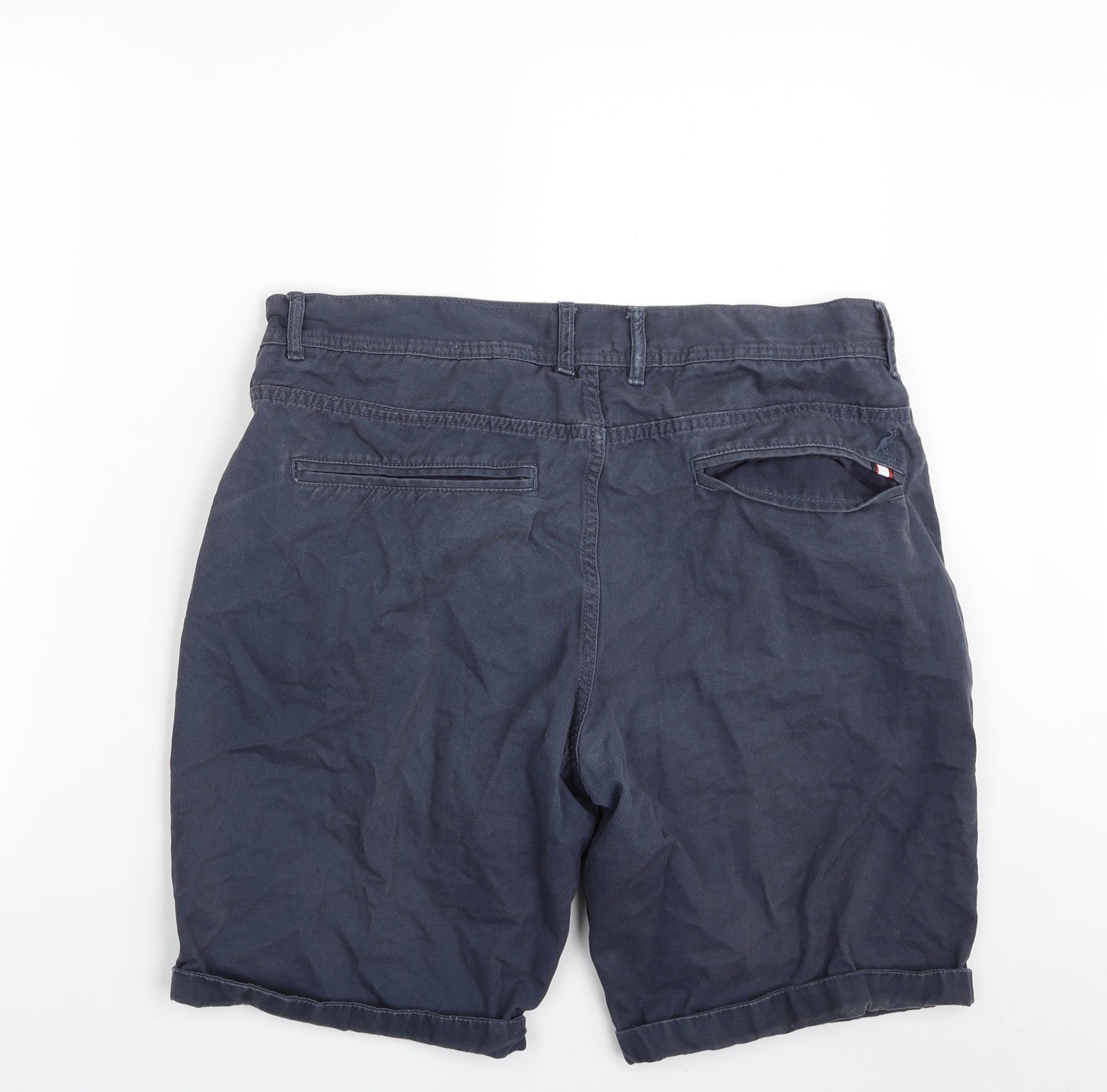 Kangol Mens Blue  Cotton Chino Shorts Size L L9 in Regular Button