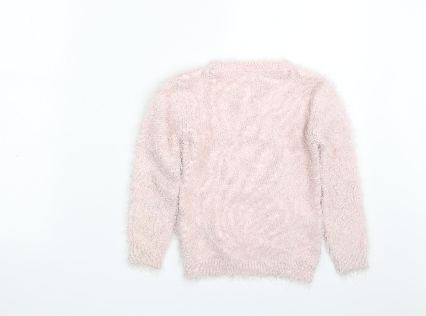 Primark Girls Pink Crew Neck  Nylon Pullover Jumper Size 6-7 Years  Pullover - Unicorn