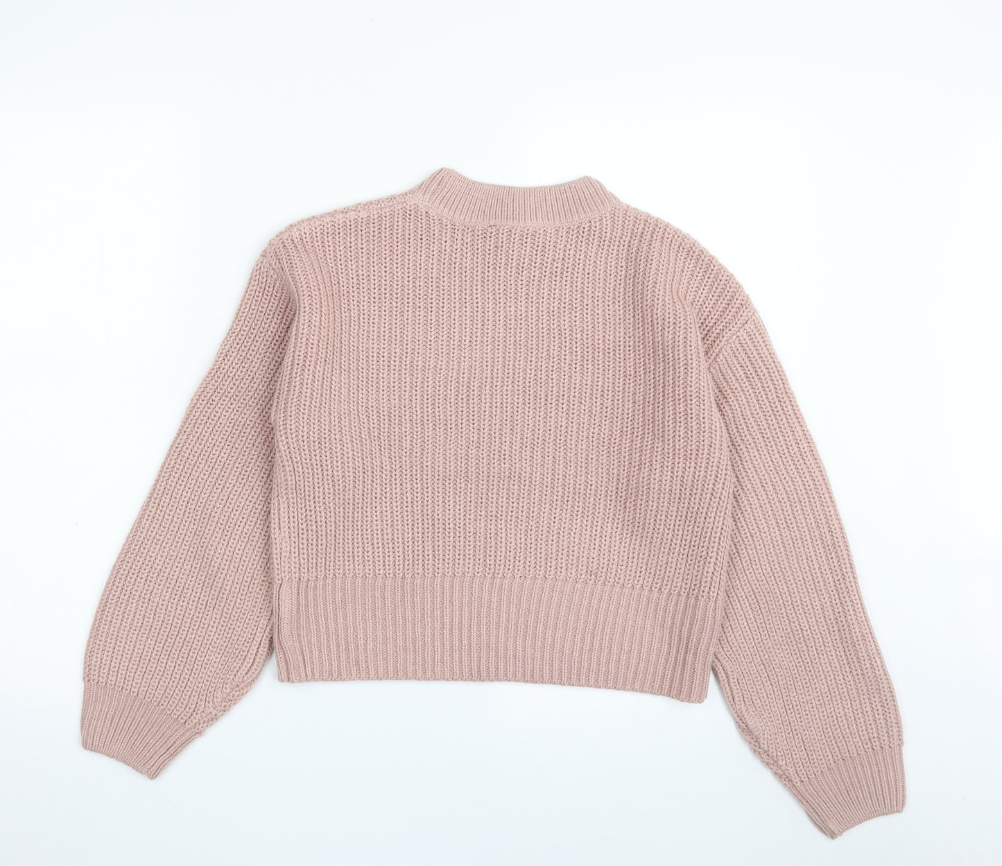 New Look Girls Pink Crew Neck  Acrylic Pullover Jumper Size 12-13 Years  Pullover