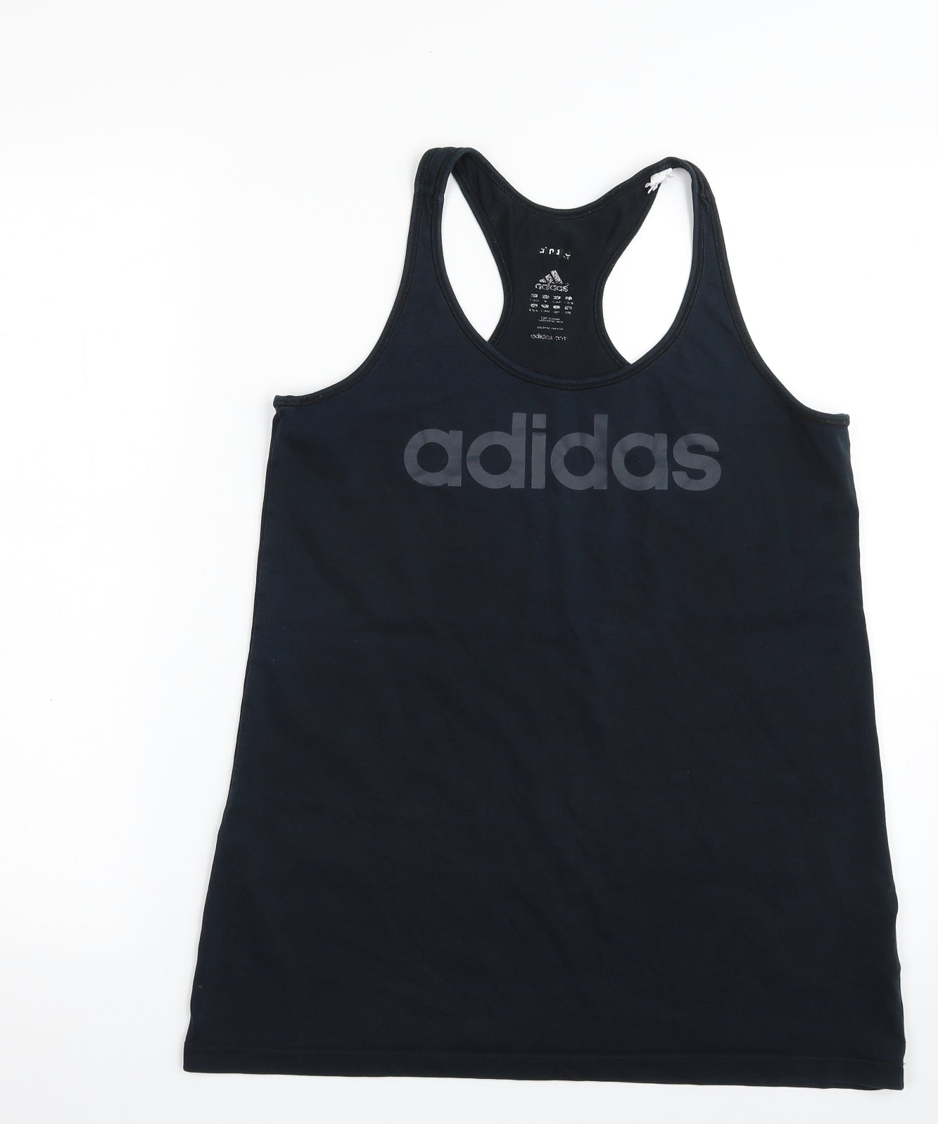 adidas Womens Blue  Cotton Pullover Tank Size M Scoop Neck Pullover