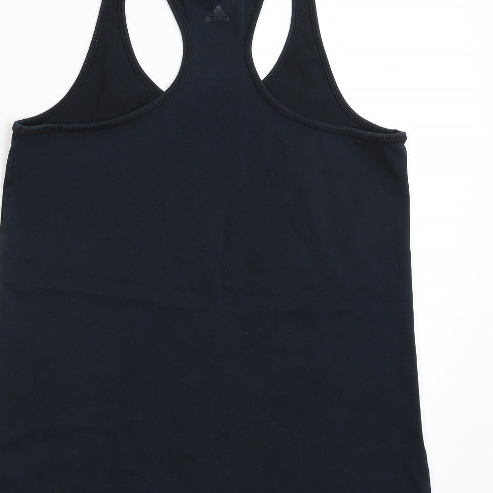 adidas Womens Blue  Cotton Pullover Tank Size M Scoop Neck Pullover