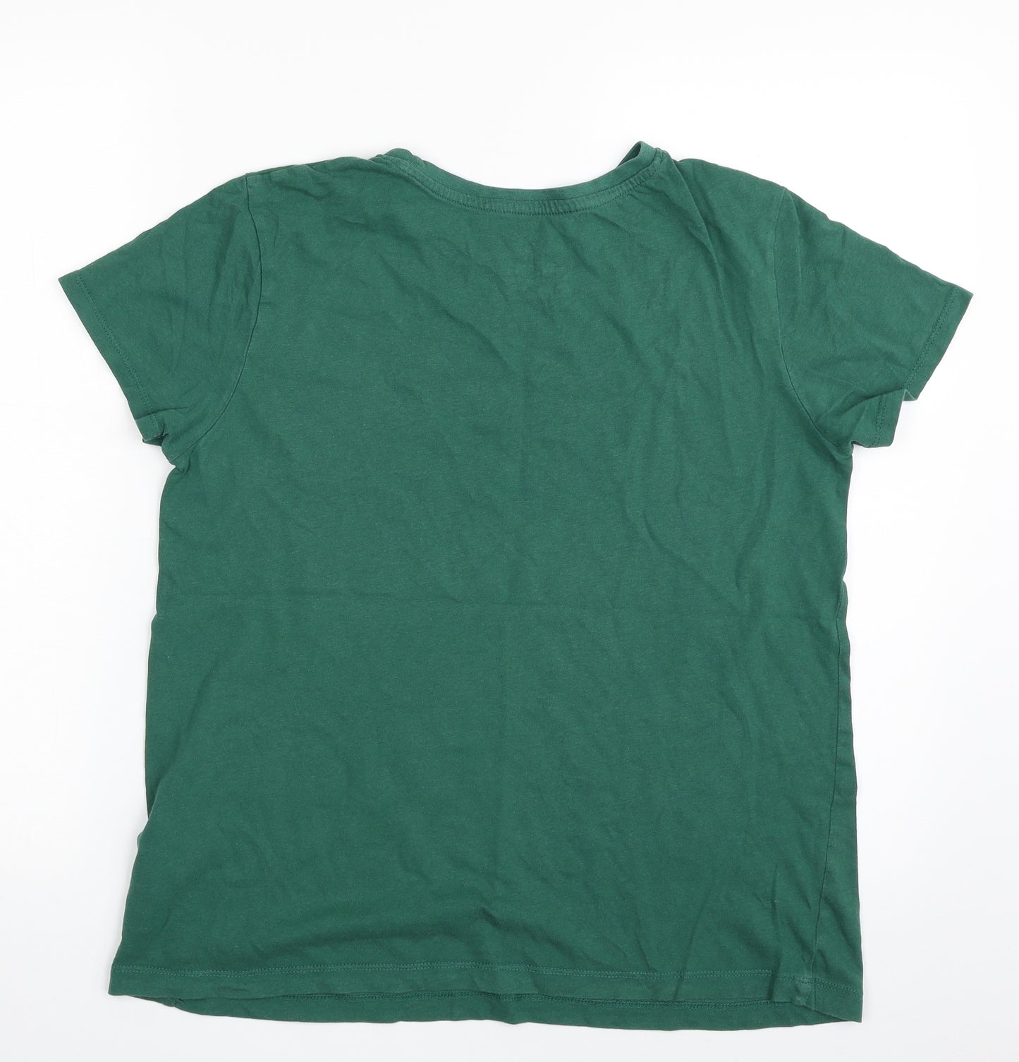 Primark Womens Green  100% Cotton Basic T-Shirt Size 12 Crew Neck - New York