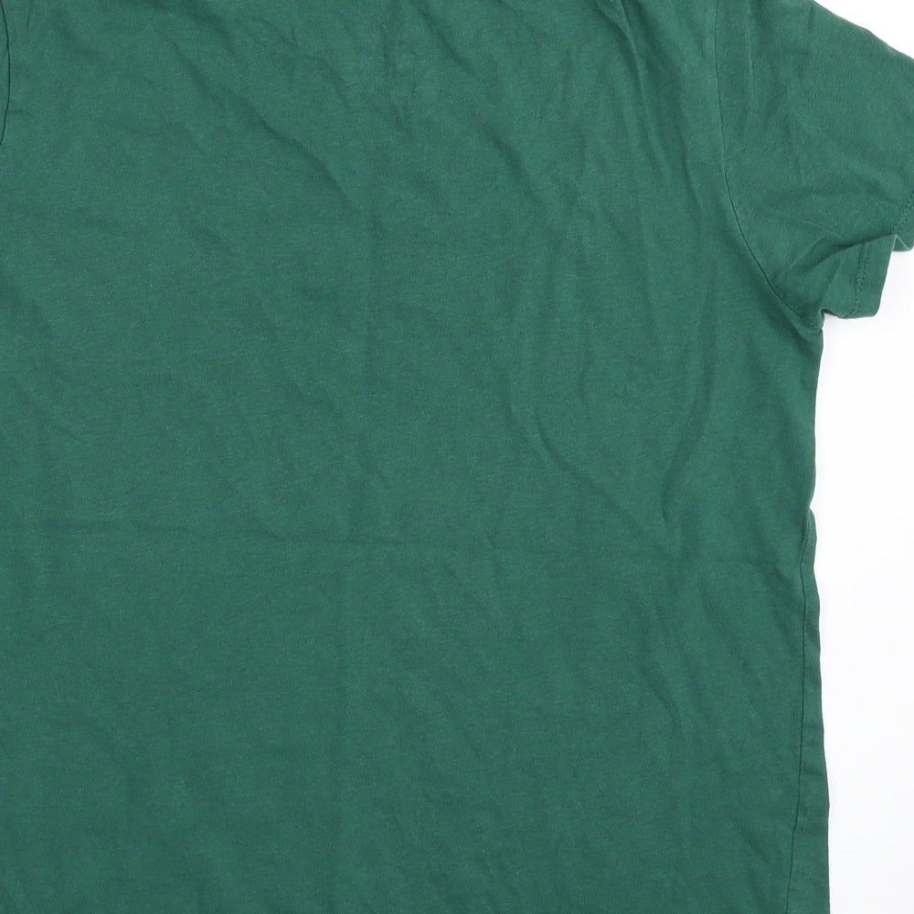 Primark Womens Green  100% Cotton Basic T-Shirt Size 12 Crew Neck - New York