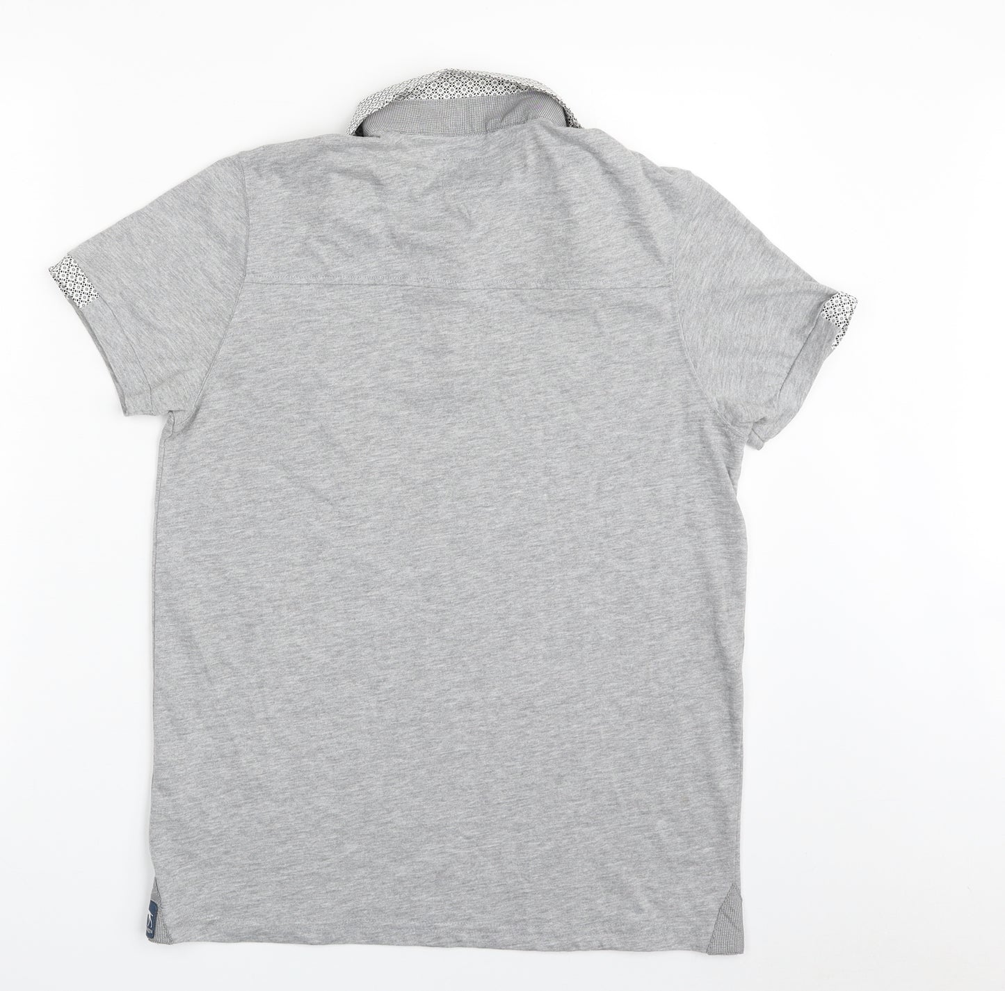 Bewley&Ritch Mens Grey  Cotton  Polo Size M Collared Button