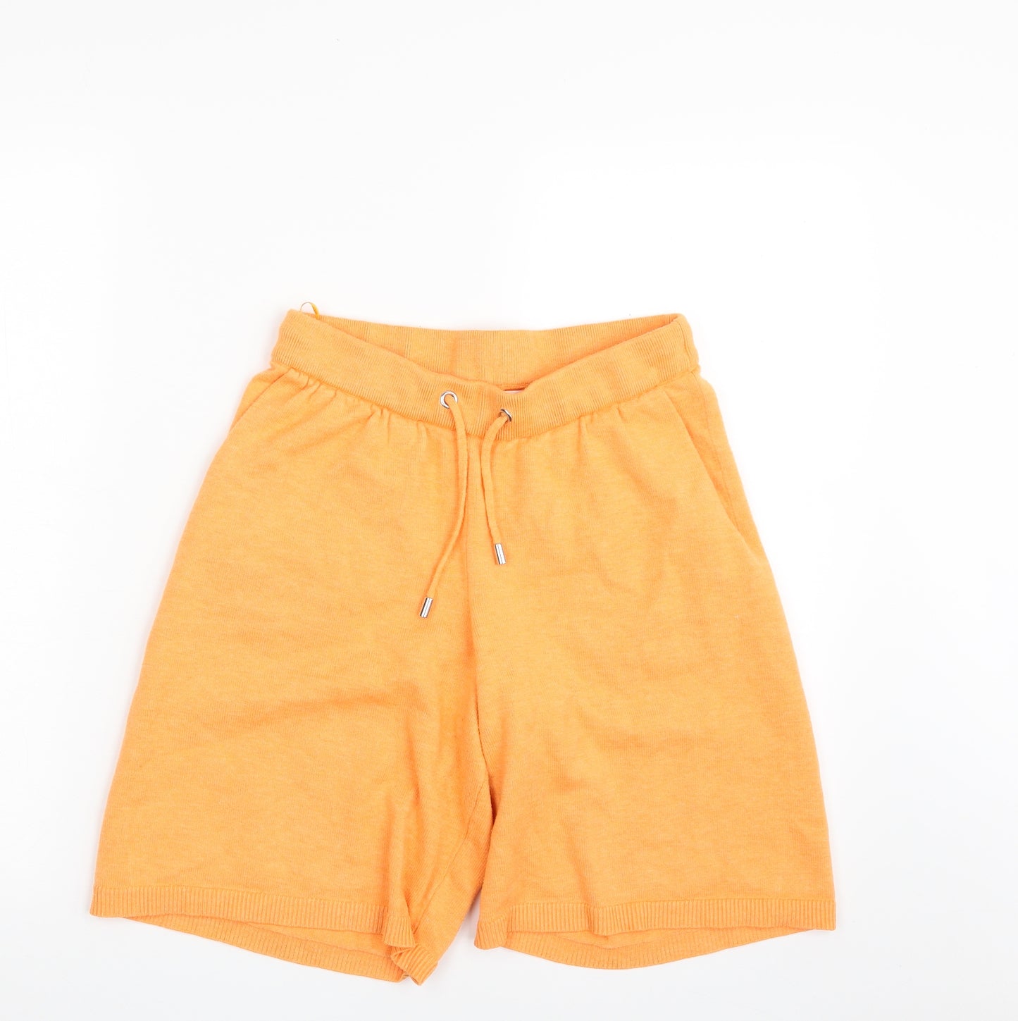 Primark Womens Orange  Polyester Sweat Shorts Size 6 L8 in Regular  - Size 6-8