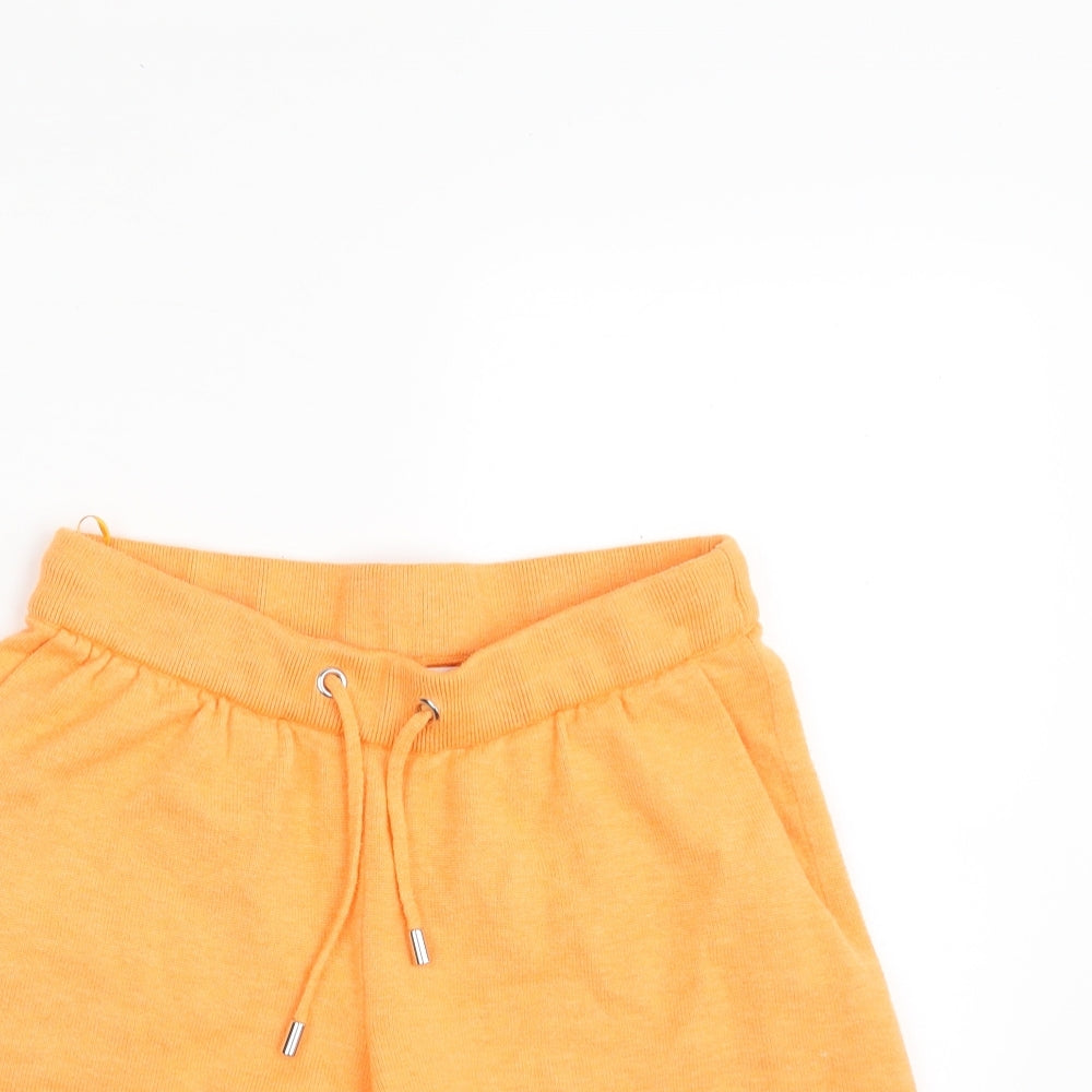 Primark Womens Orange  Polyester Sweat Shorts Size 6 L8 in Regular  - Size 6-8