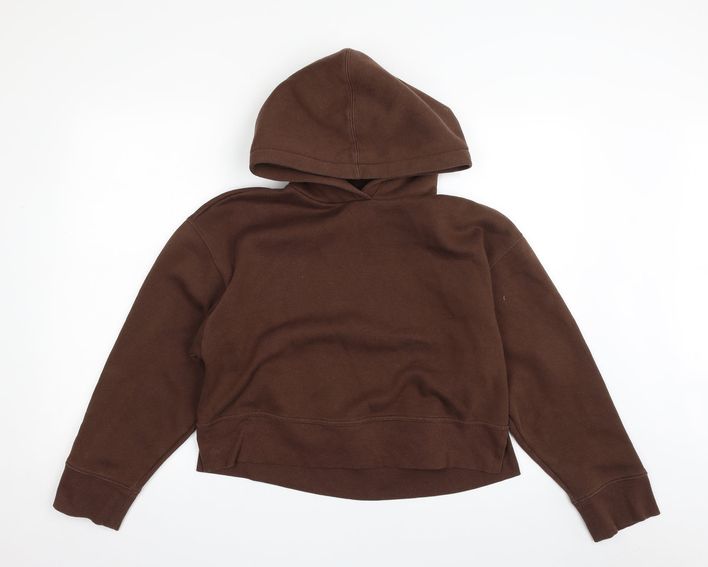 Zara Womens Brown  Polyester Pullover Hoodie Size S  Pullover - Cropped
