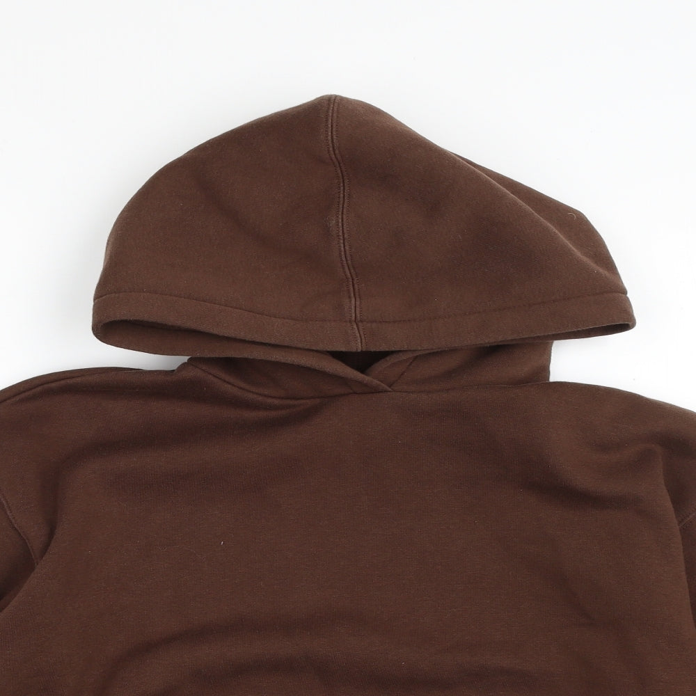 Zara Womens Brown  Polyester Pullover Hoodie Size S  Pullover - Cropped